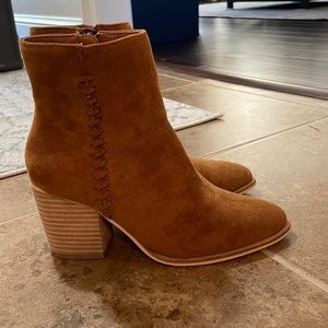 Cognac Suede Booties never worn